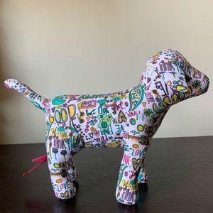 VS Pink Plush Dog - White with Doodle